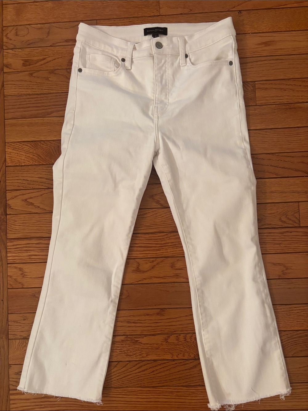 Banana Republic White Ankle Crop Jeans